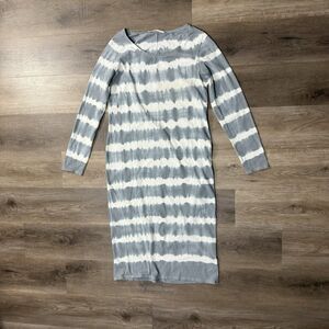 Peruvian Connection Maxi Dress Large Beachcomber Long Sleeve Stripe Tie Dye